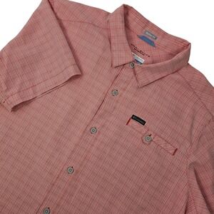 Columbia Omni-Shade Shirt Mens XL Active Fit Red Plaid Sun Protection Breathable